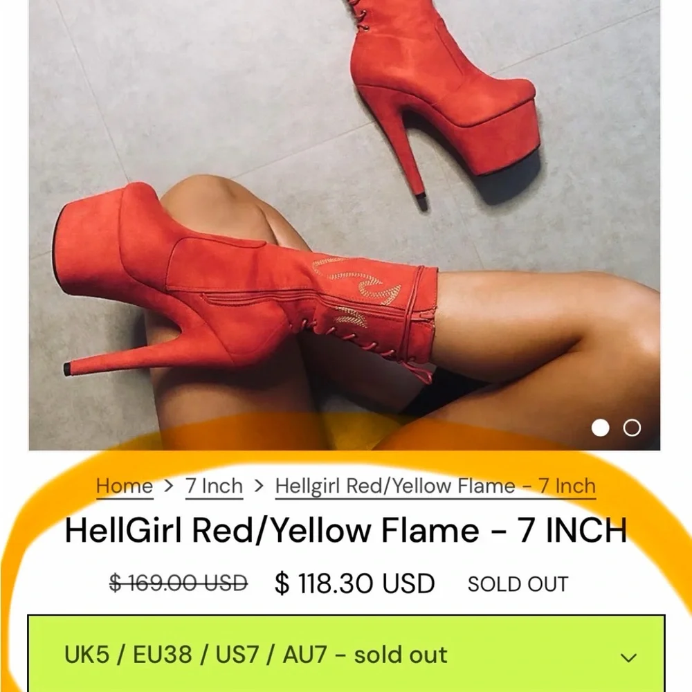 Red Lace-Up Platform Stiletto Boots with Flame Stitching